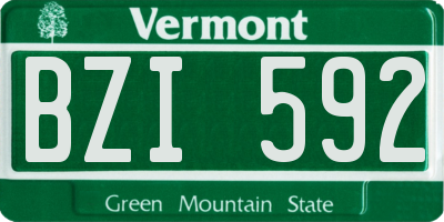 VT license plate BZI592