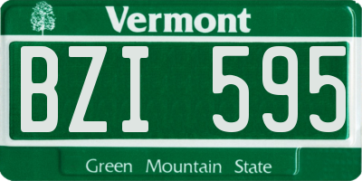 VT license plate BZI595