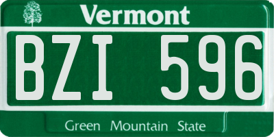 VT license plate BZI596