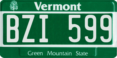 VT license plate BZI599