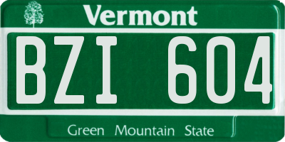 VT license plate BZI604