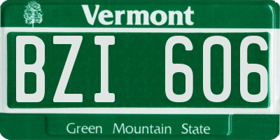 VT license plate BZI606