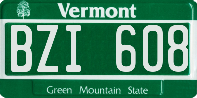 VT license plate BZI608