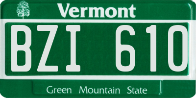 VT license plate BZI610