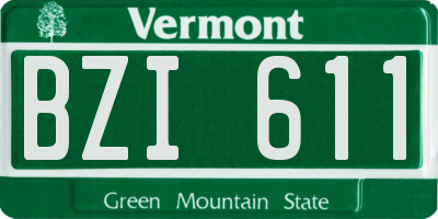 VT license plate BZI611