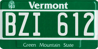 VT license plate BZI612