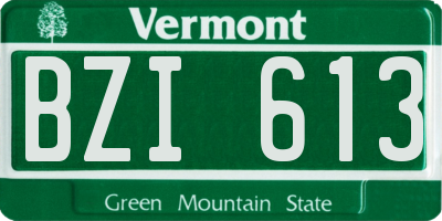 VT license plate BZI613