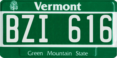 VT license plate BZI616
