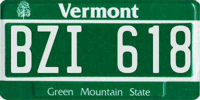 VT license plate BZI618