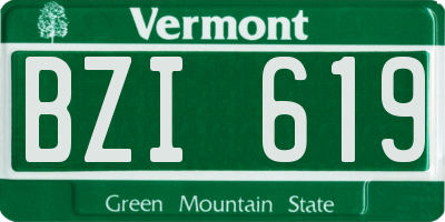 VT license plate BZI619