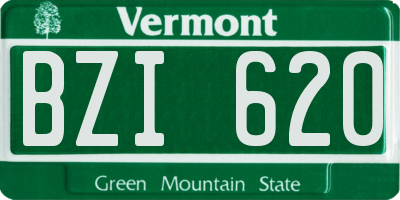 VT license plate BZI620