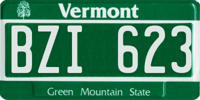 VT license plate BZI623
