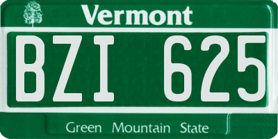 VT license plate BZI625