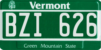 VT license plate BZI626