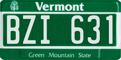 VT license plate BZI631