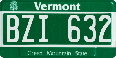 VT license plate BZI632