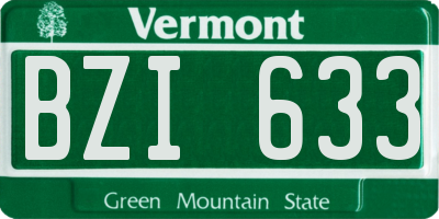 VT license plate BZI633