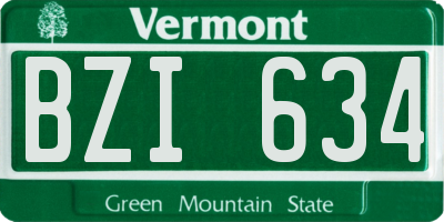VT license plate BZI634