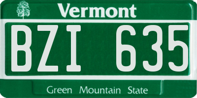 VT license plate BZI635