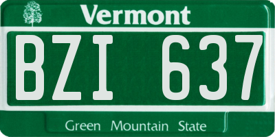 VT license plate BZI637
