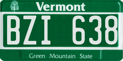 VT license plate BZI638
