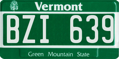 VT license plate BZI639