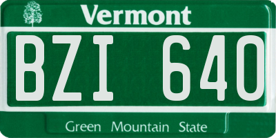 VT license plate BZI640