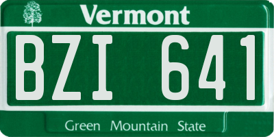 VT license plate BZI641