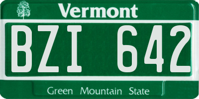 VT license plate BZI642