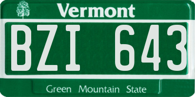 VT license plate BZI643