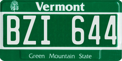VT license plate BZI644