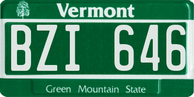 VT license plate BZI646