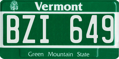 VT license plate BZI649