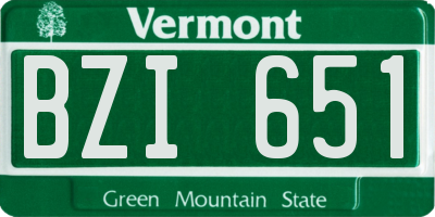 VT license plate BZI651