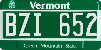 VT license plate BZI652