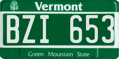 VT license plate BZI653