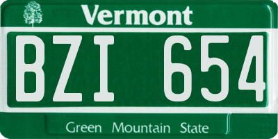 VT license plate BZI654