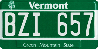 VT license plate BZI657