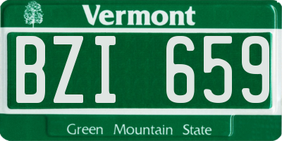 VT license plate BZI659
