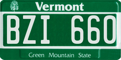 VT license plate BZI660