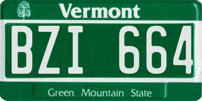 VT license plate BZI664