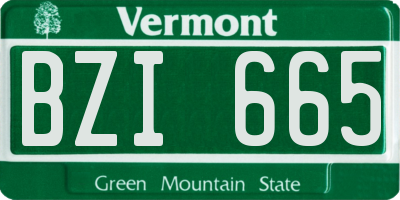 VT license plate BZI665