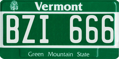 VT license plate BZI666