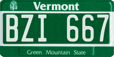 VT license plate BZI667