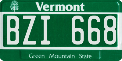 VT license plate BZI668
