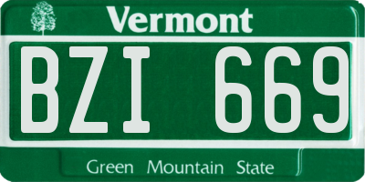 VT license plate BZI669