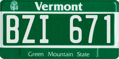 VT license plate BZI671