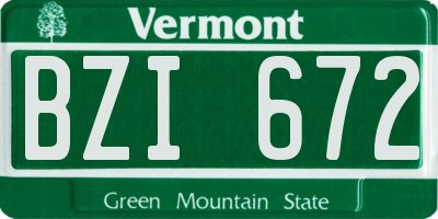 VT license plate BZI672