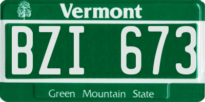 VT license plate BZI673