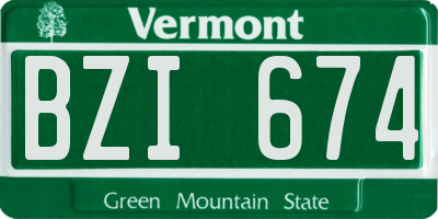 VT license plate BZI674
